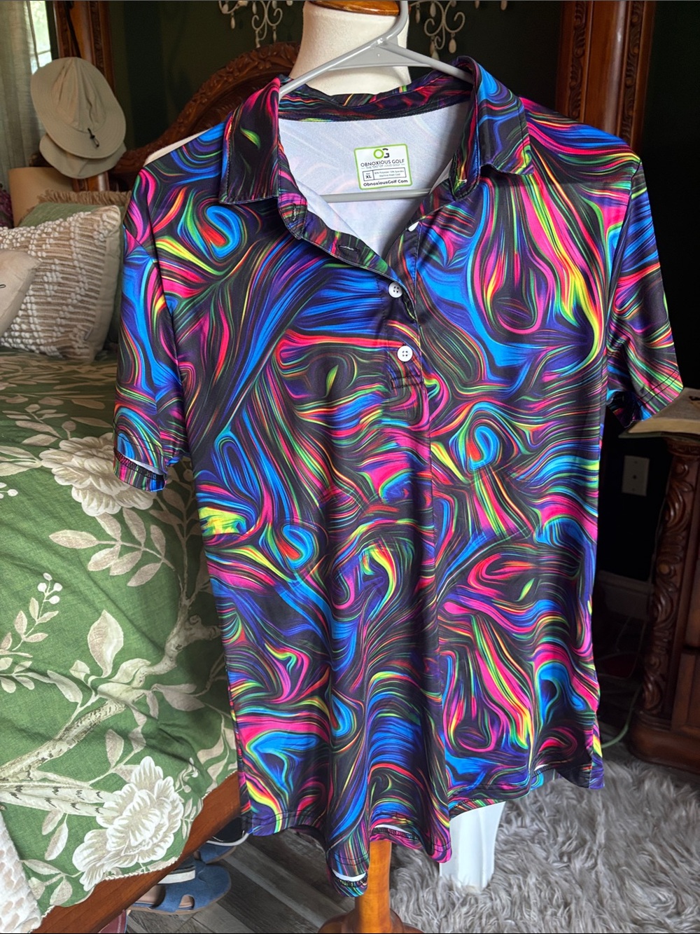 Obnoxious Golf Neon Swirl Short Sleeve Polo